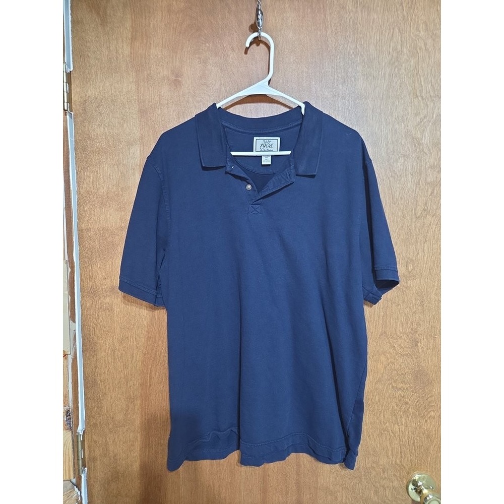 Jos A Bank 1905 Mens XL Navy Blue 100% Cotton Short Sleeve Tailor Fit Polo Shirt